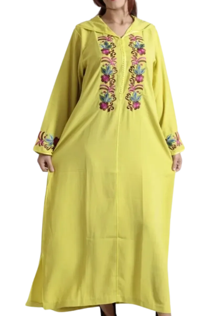 جلابة كربب مغربية مطروزة للنساء